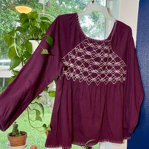 Roaman’s wine/burgundy blouse!